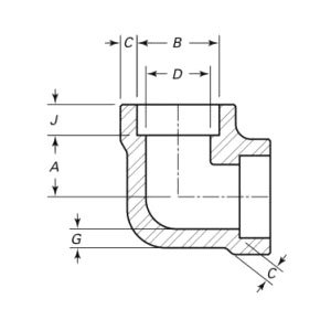 زانویی با نخ 90 درجه فورج